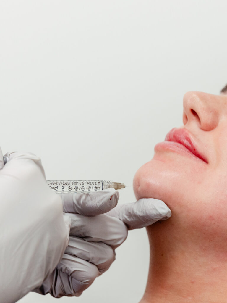 Patient receives filler on chin