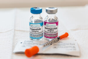 A pair of vials for weight loss shots near Chatham, NJ